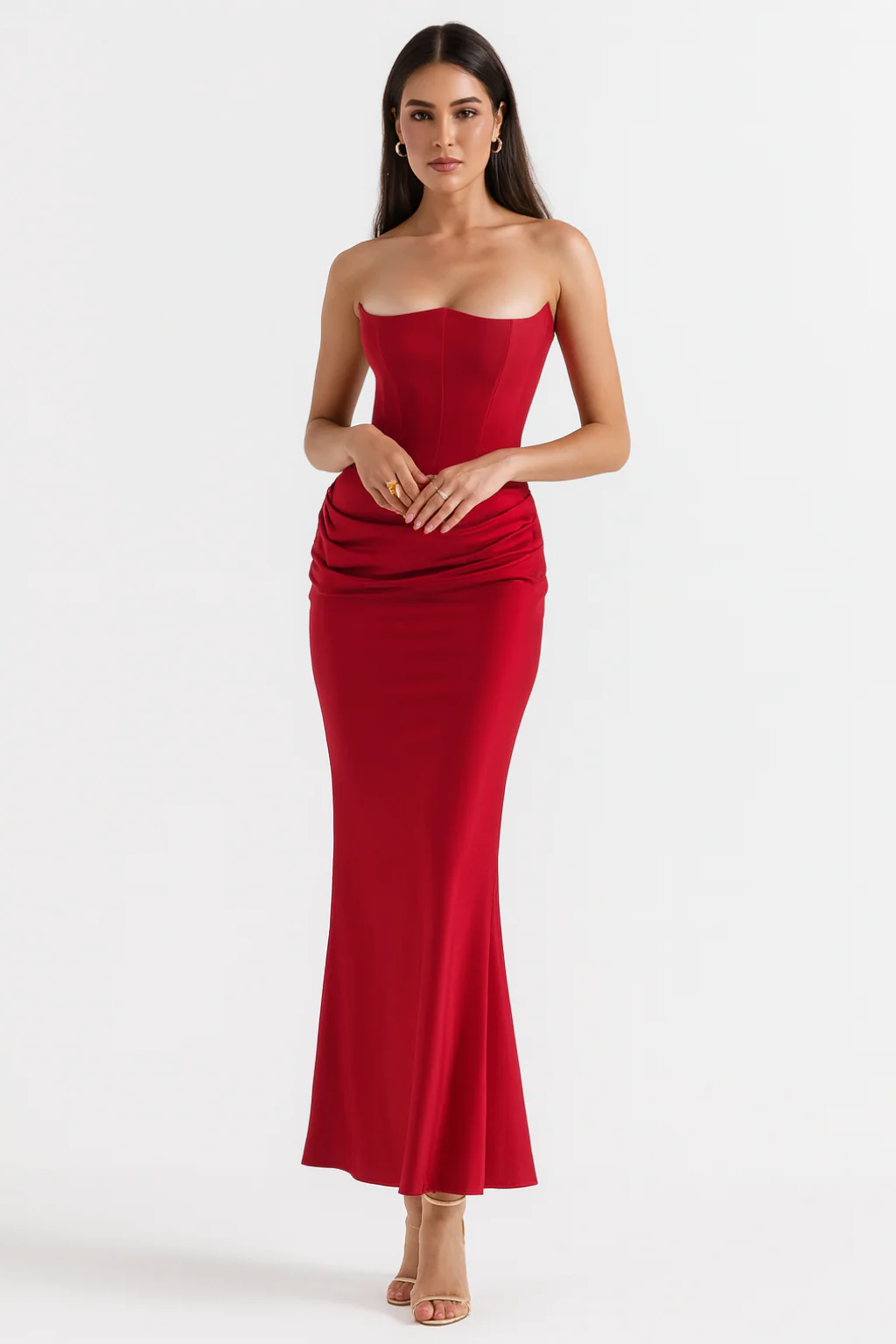 Women’s Strapless Elegant Corset Maxi Dress - photo 4
