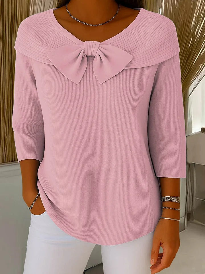 Benedetta - Women's Knitted Jumper with Round Neck