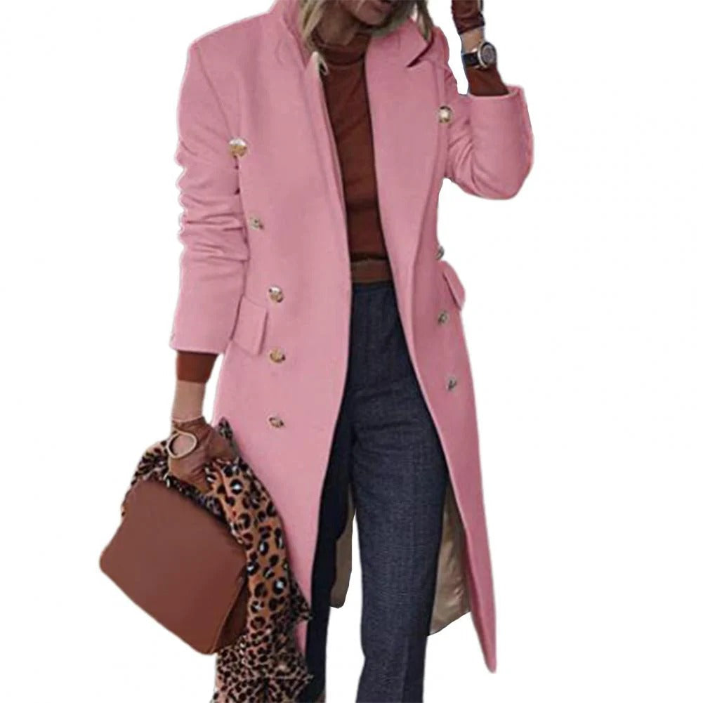 Cappotto da donna - in misto lana - vestibilità sartoriale - doppiopetto - lunghezza al ginocchio - stile formale