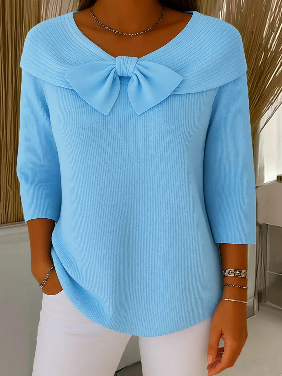 Benedetta - Women's Knitted Jumper with Round Neck