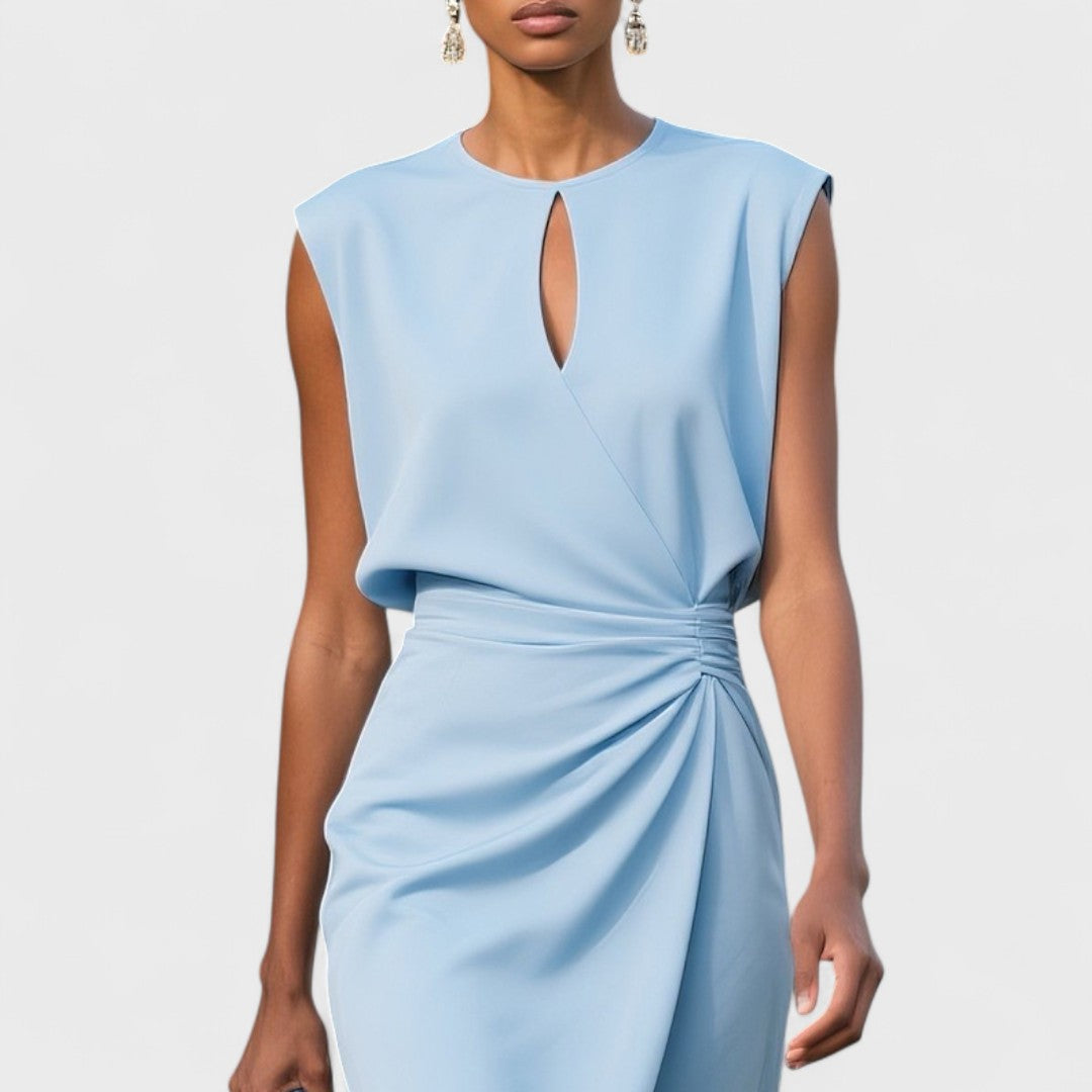 Immaculata - Women's Sleeveless Midi Dress with Keyhole Neckline - photo 8