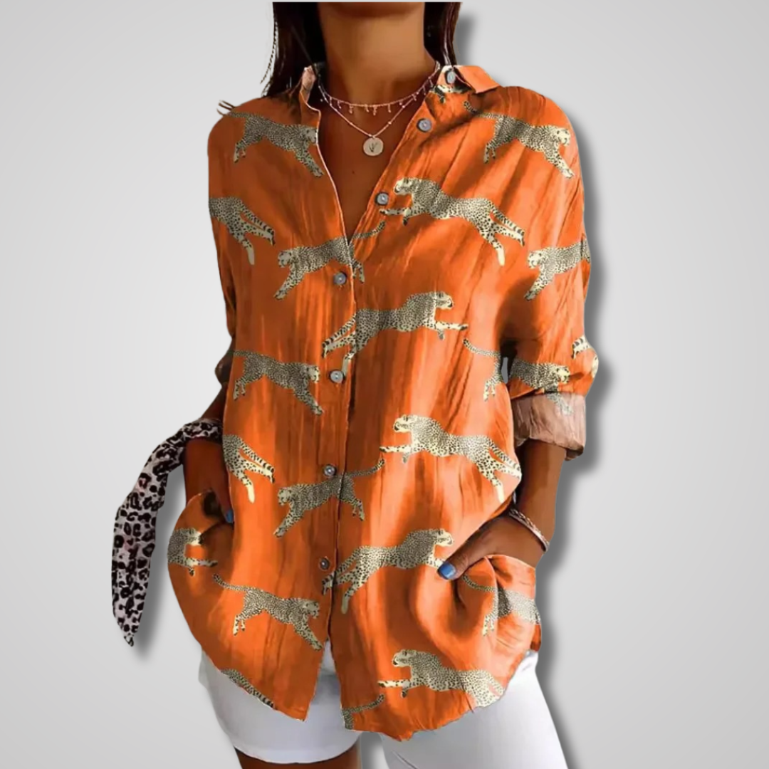 Ellis - Women's Floral Blouse with a Button Front