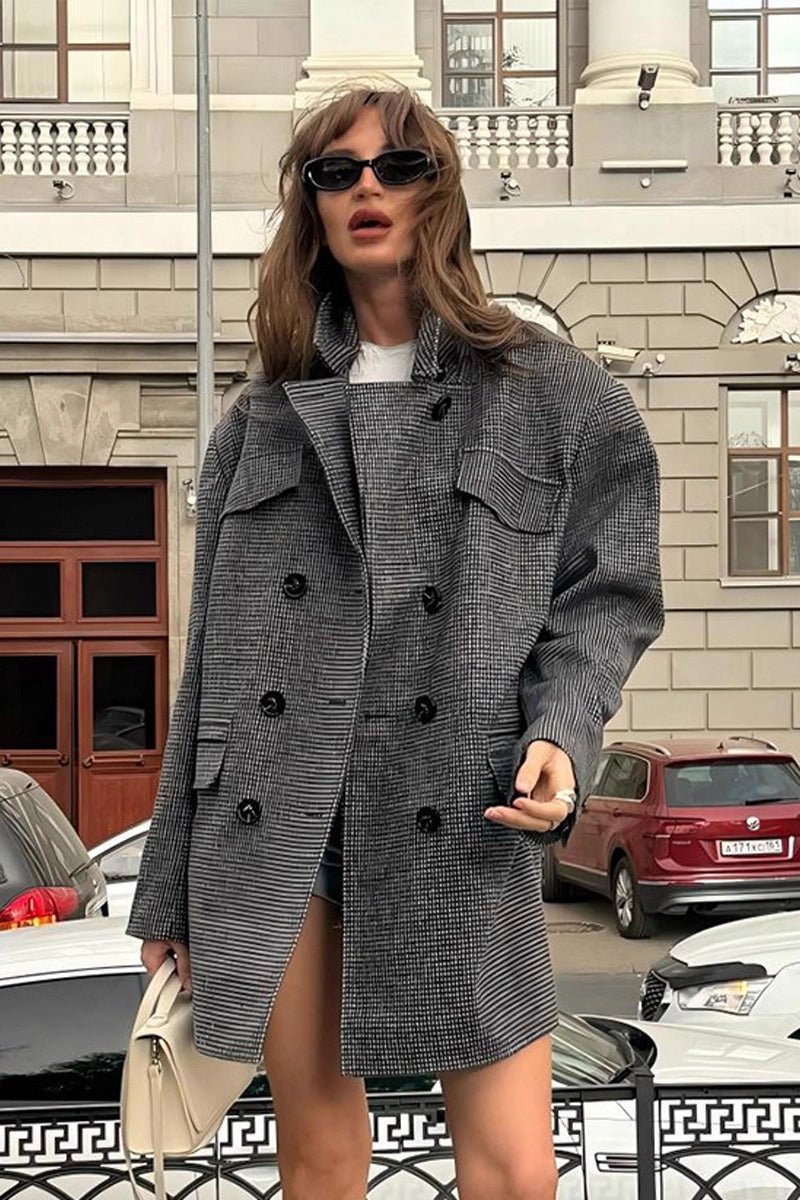 Jamie - Women's Relaxed Coat with Button Front and Collar - photo 1