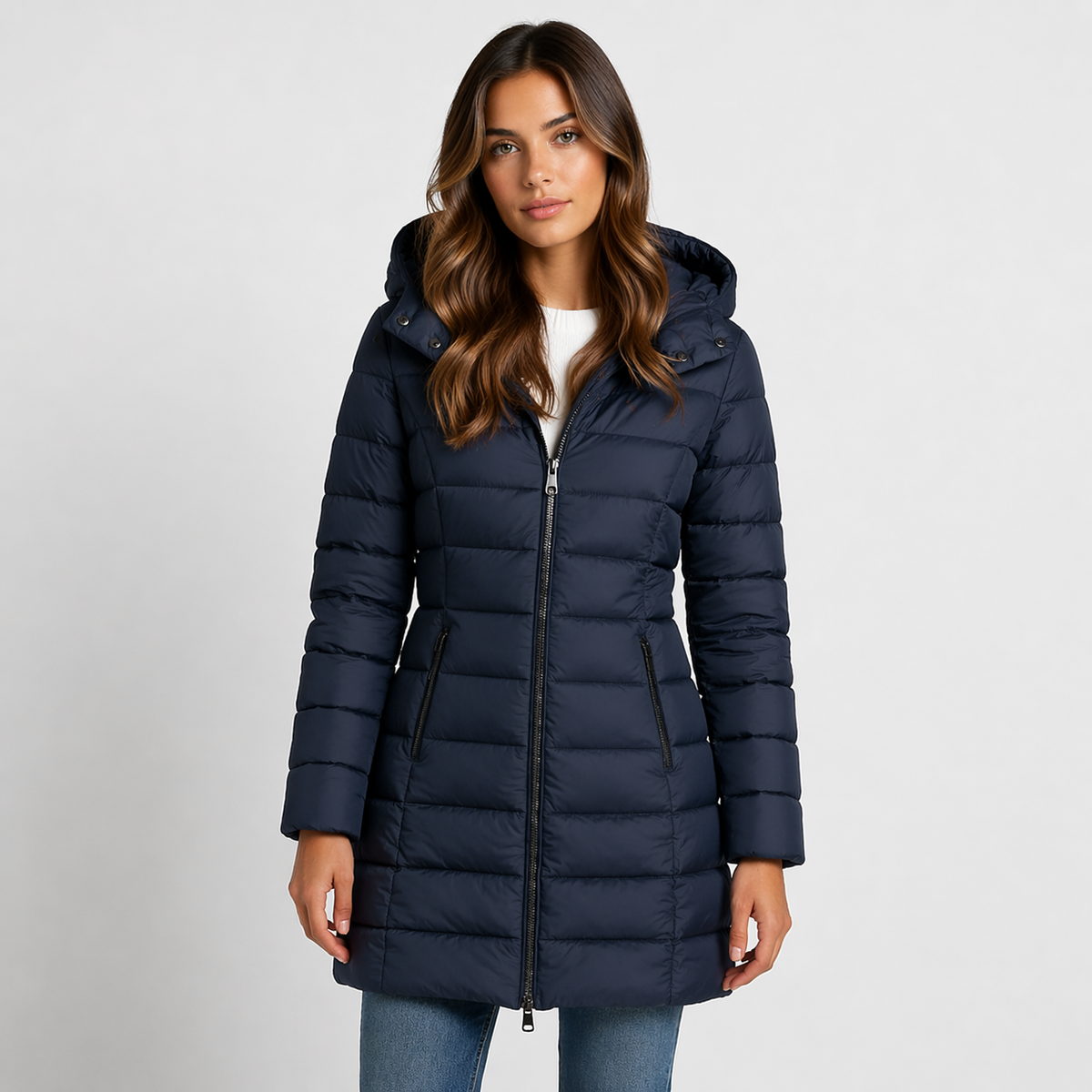 Jennifer - Women's Longline Puffer Jacket with Hood - photo 4