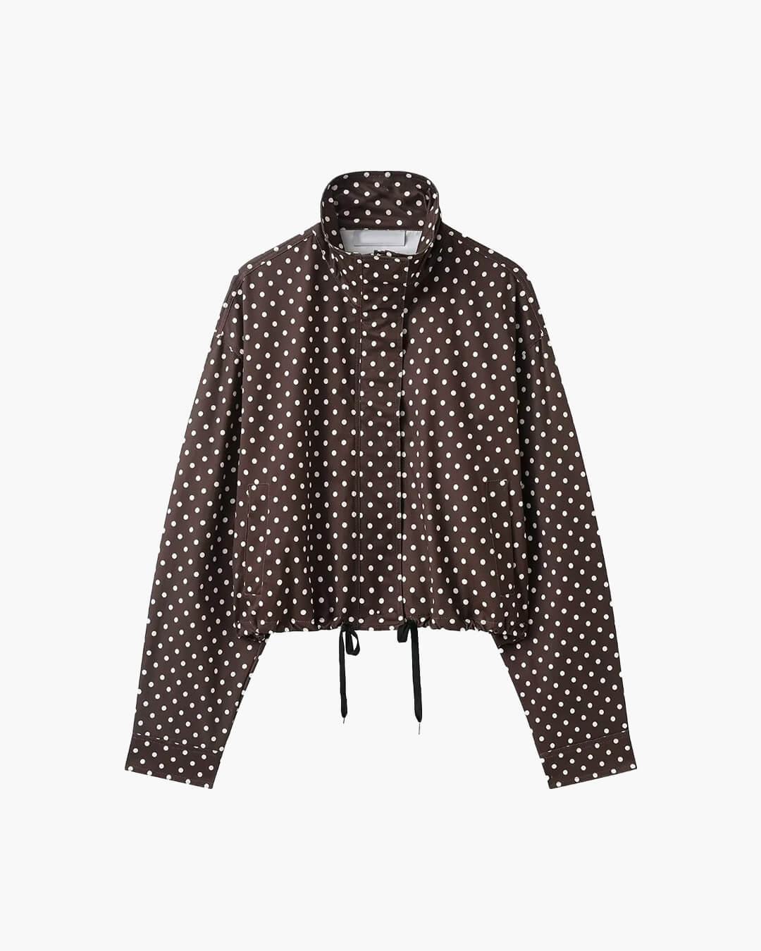 Jessalyn - Women's Relaxed Jacket with Polka Dot Print and Ruching - photo 3
