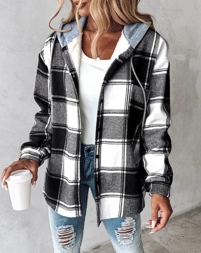 Jessamine - Women's Overshirt Shacket with Hood - photo 2