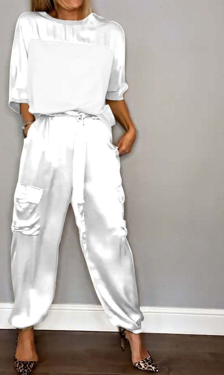 Nova - Completo due pezzi da donna in raso (disponibile in taglie forti)