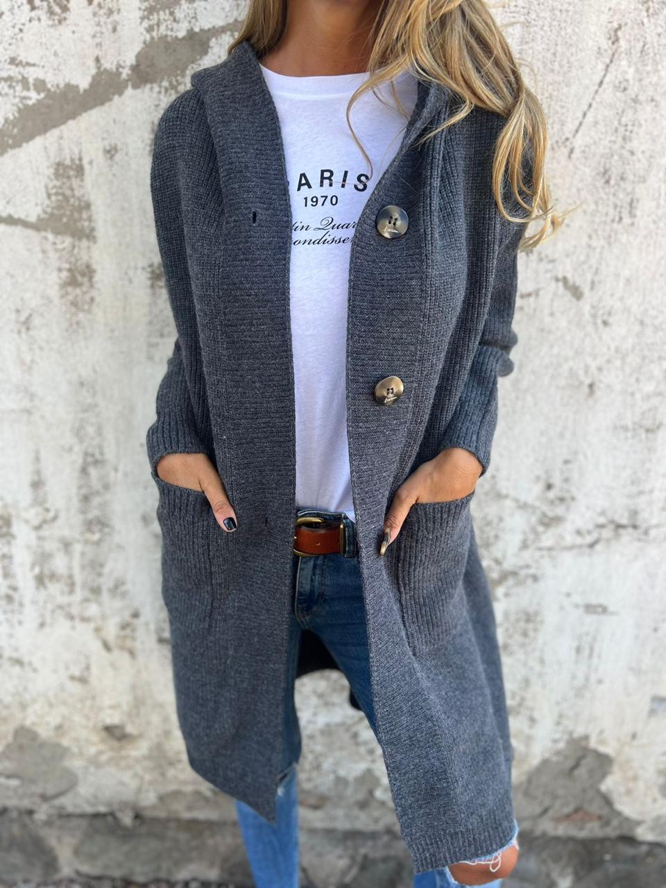 Cardigan morbido con bottoni – Stile disinvolto e comfort