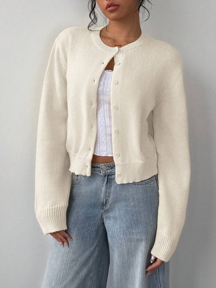 Judy - Women's Relaxed Cardigan with Button Front and Collar - photo 1