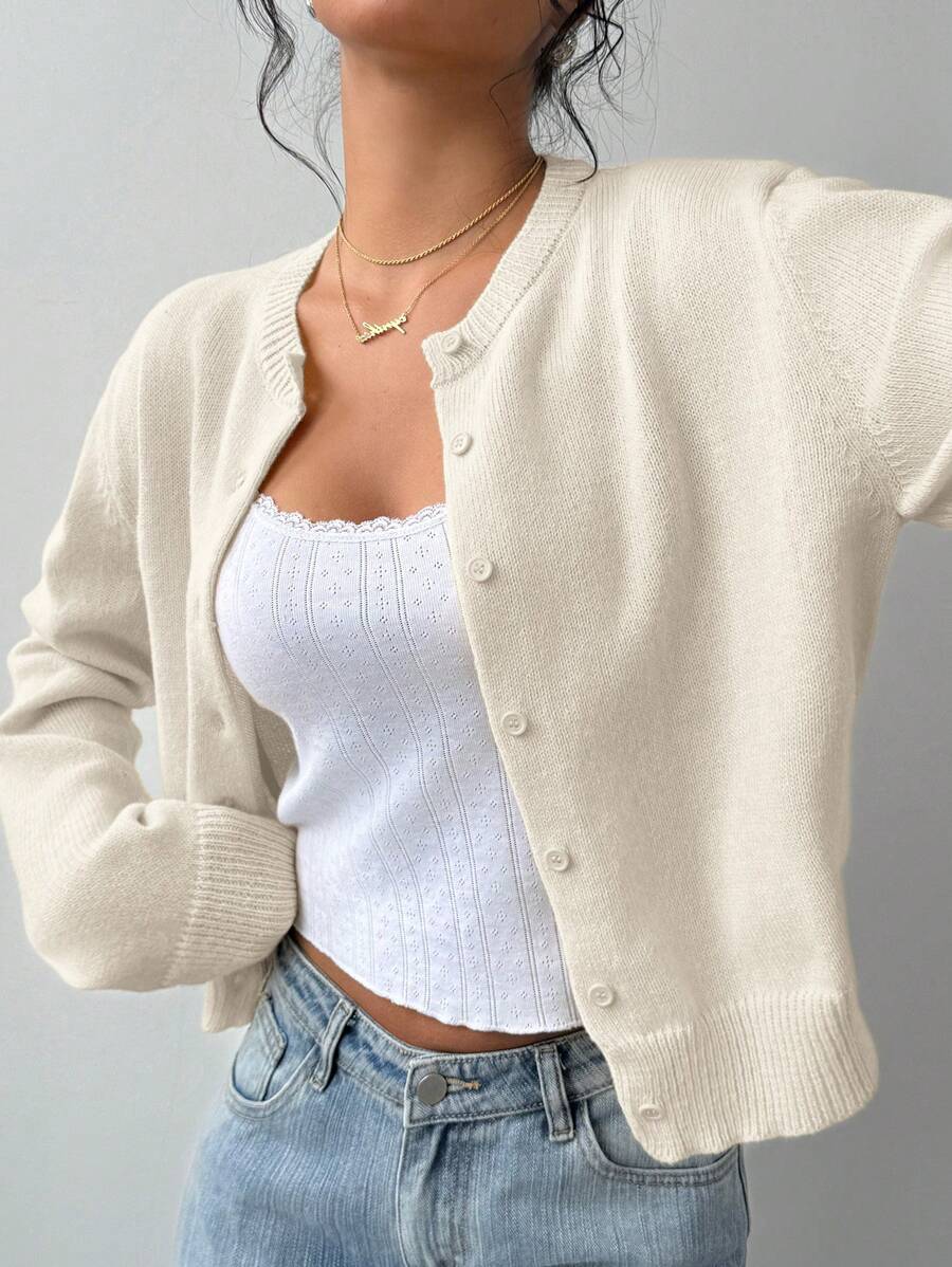 Judy - Women's Relaxed Cardigan with Button Front and Collar - photo 10