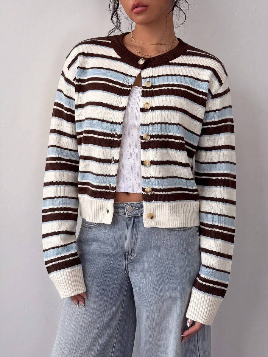 Judy - Women's Relaxed Cardigan with Button Front and Collar - photo 4