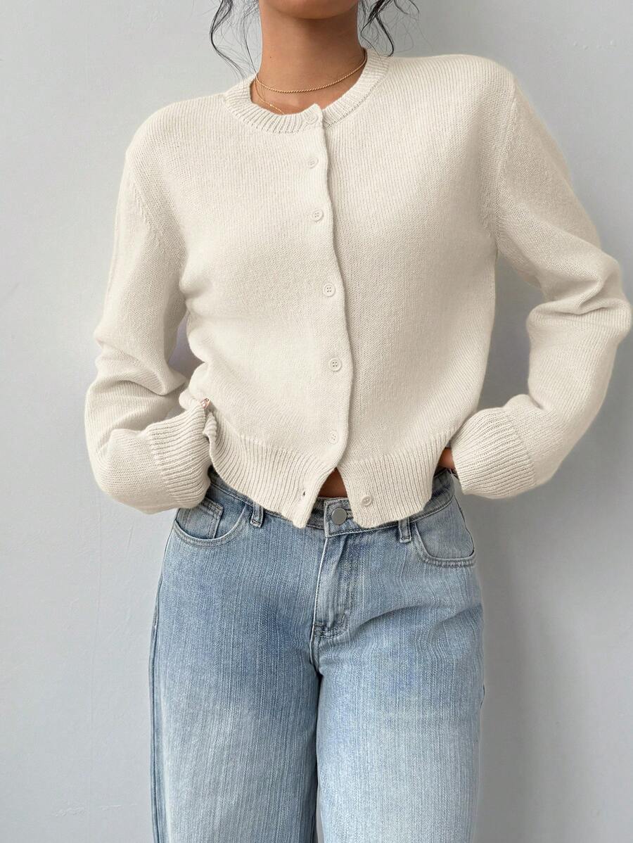 Judy - Women's Relaxed Cardigan with Button Front and Collar - photo 6