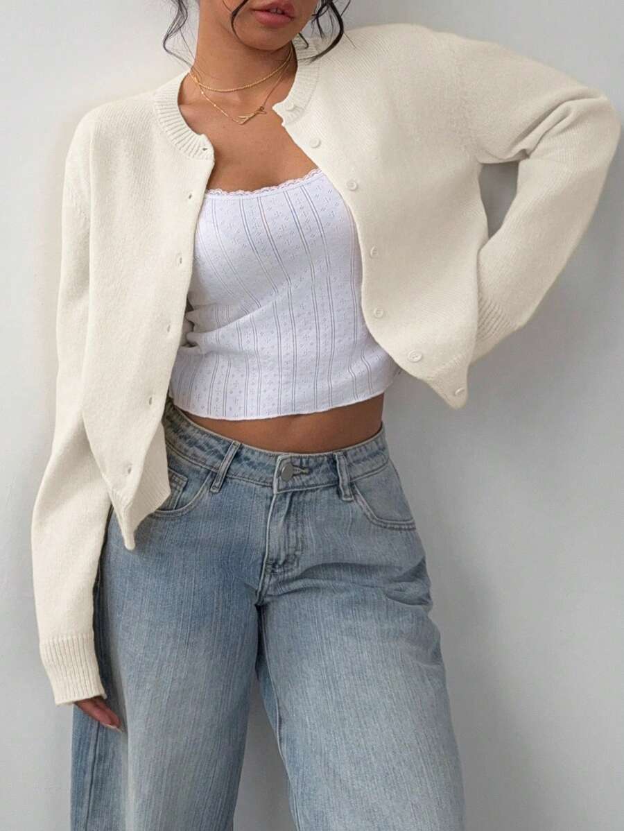 Judy - Women's Relaxed Cardigan with Button Front and Collar - photo 8