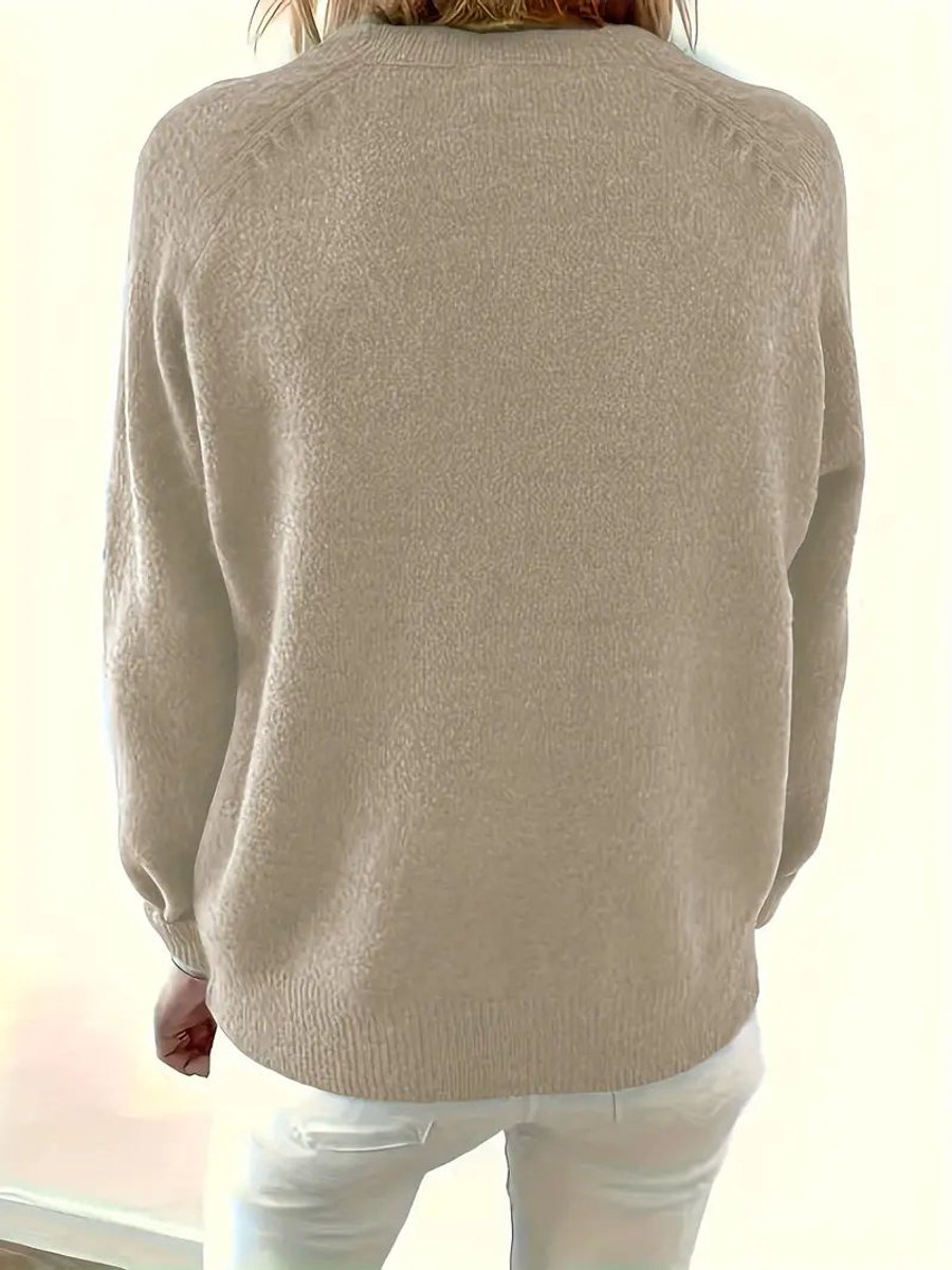 June - Women's Half-button V-neck Long Sleeve Knit Sweater - photo 6