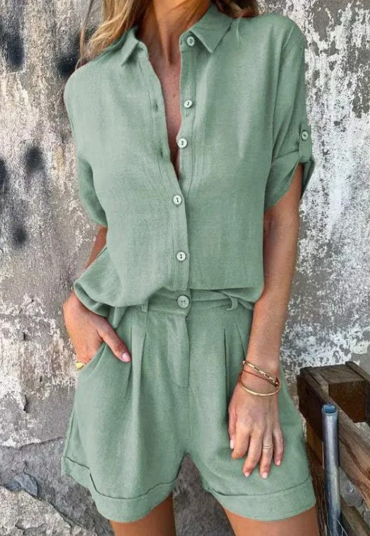 Karenza - Women's Two-Piece Set with Button Front and Shirt - photo 5