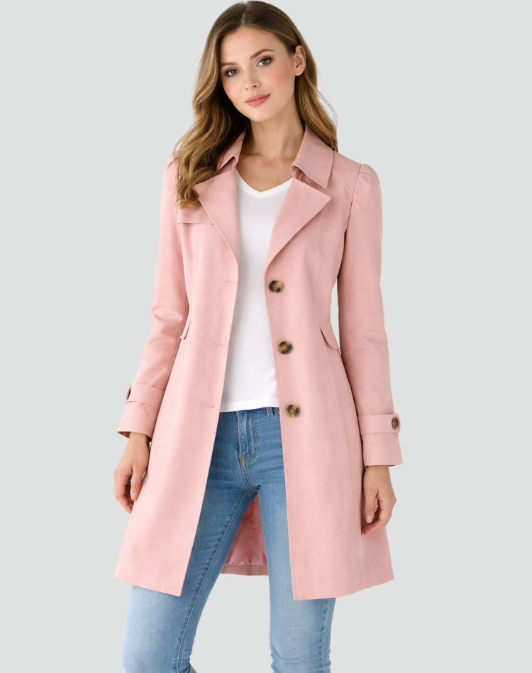 Kelsey - Classic Short Trench Coat