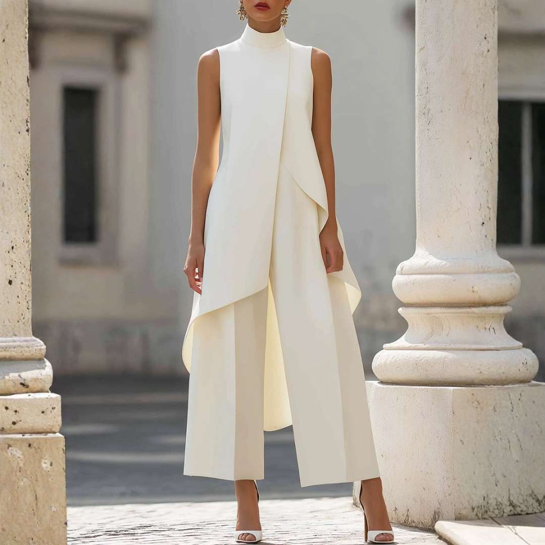 Kerensa - Women's Wide-leg Jumpsuit with Drop Waist - photo 1