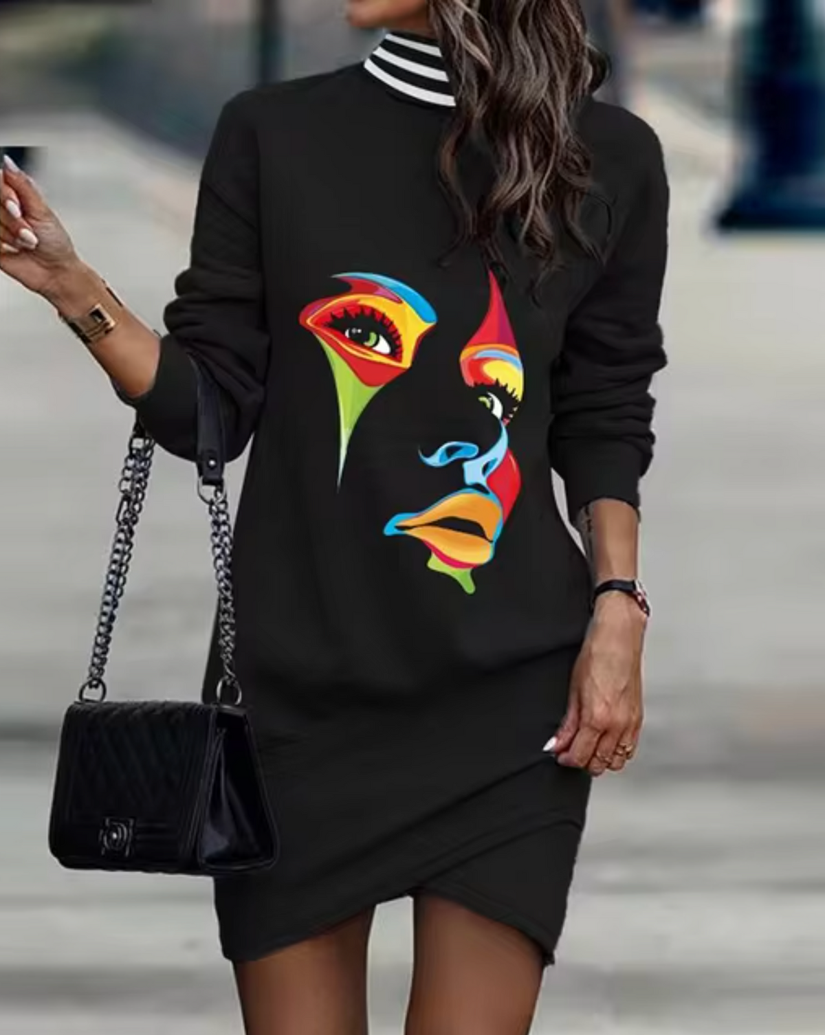 Kerrigan - Women's Relaxed Mini Dress with Asymmetric Hem - photo 3