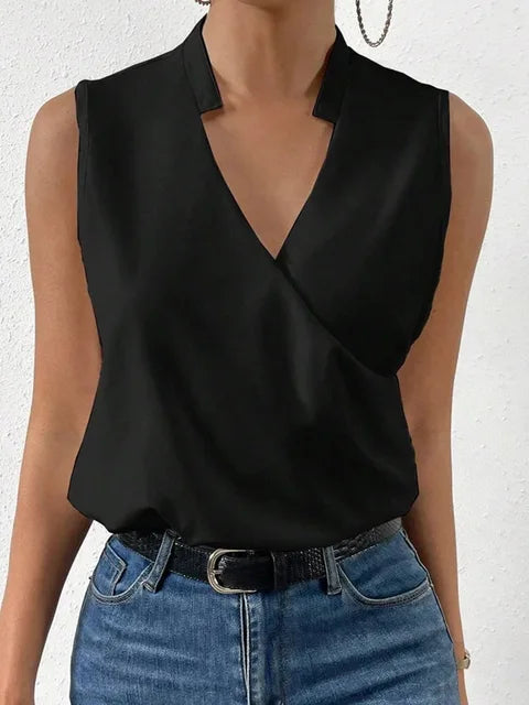 Winifred - Women's Double-Breasted Top with No Sleeves