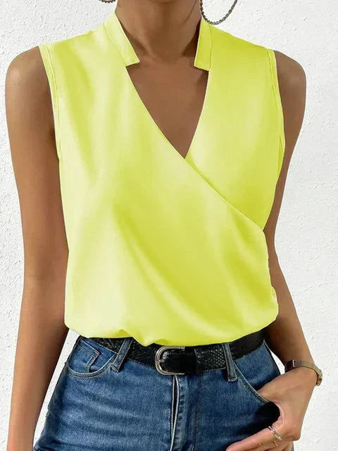 Winifred - Women's Double-Breasted Top with No Sleeves