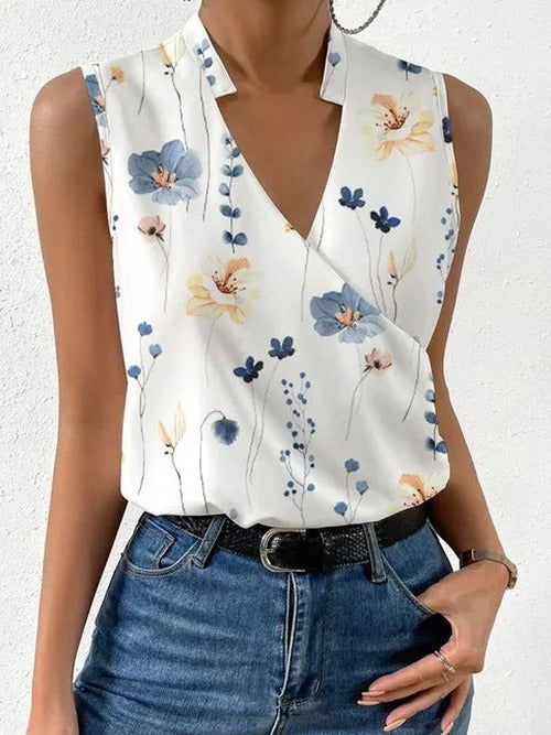 Winifred - Women's Double-Breasted Top with No Sleeves