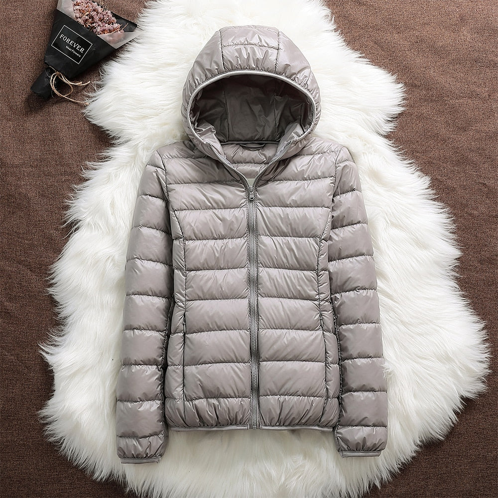 Women's Hooded Puffer Zip-Up Outdoor Jacket - photo 6