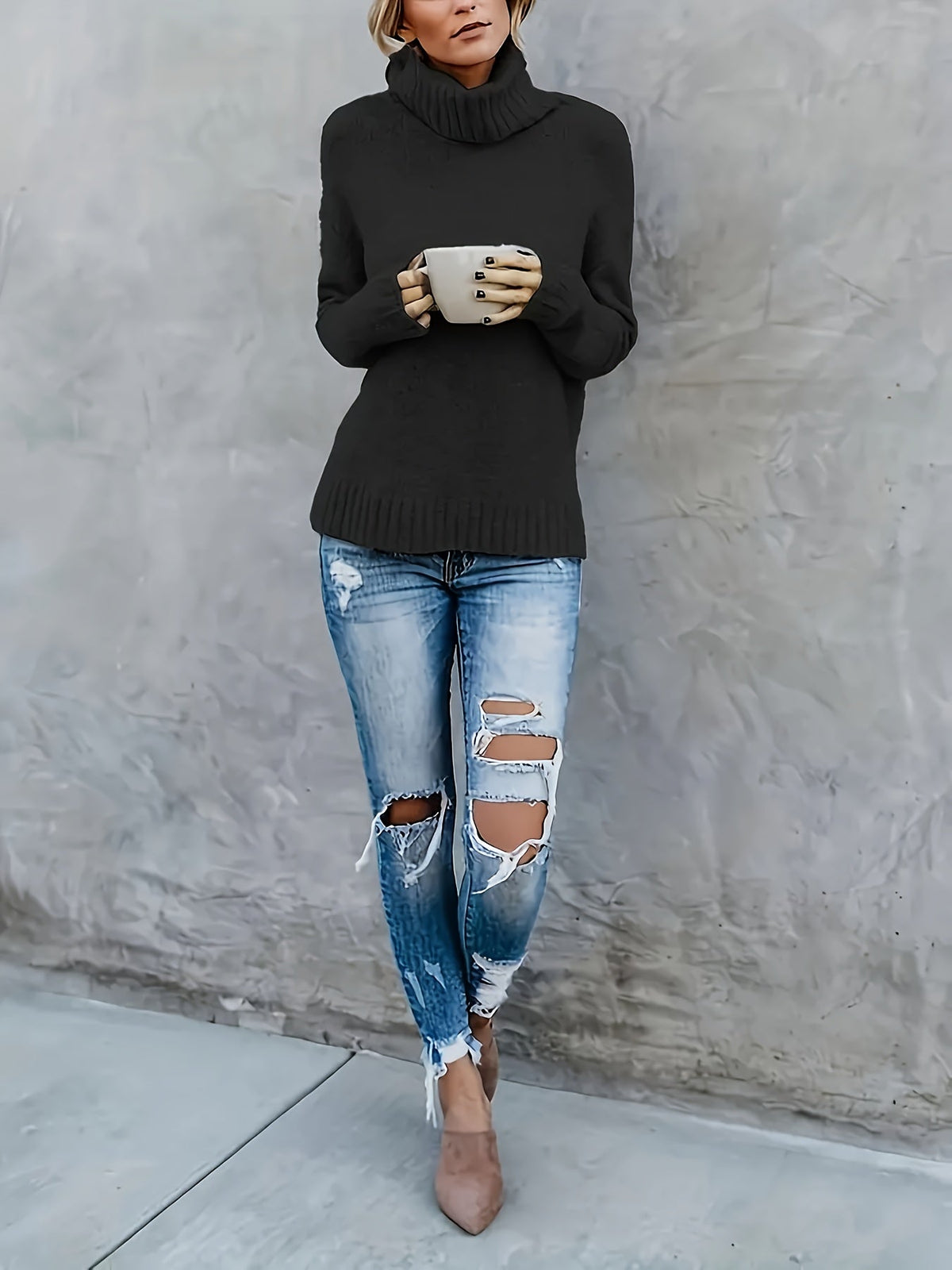 Kimberly - Women's Jumper with Roll Neck - photo 11