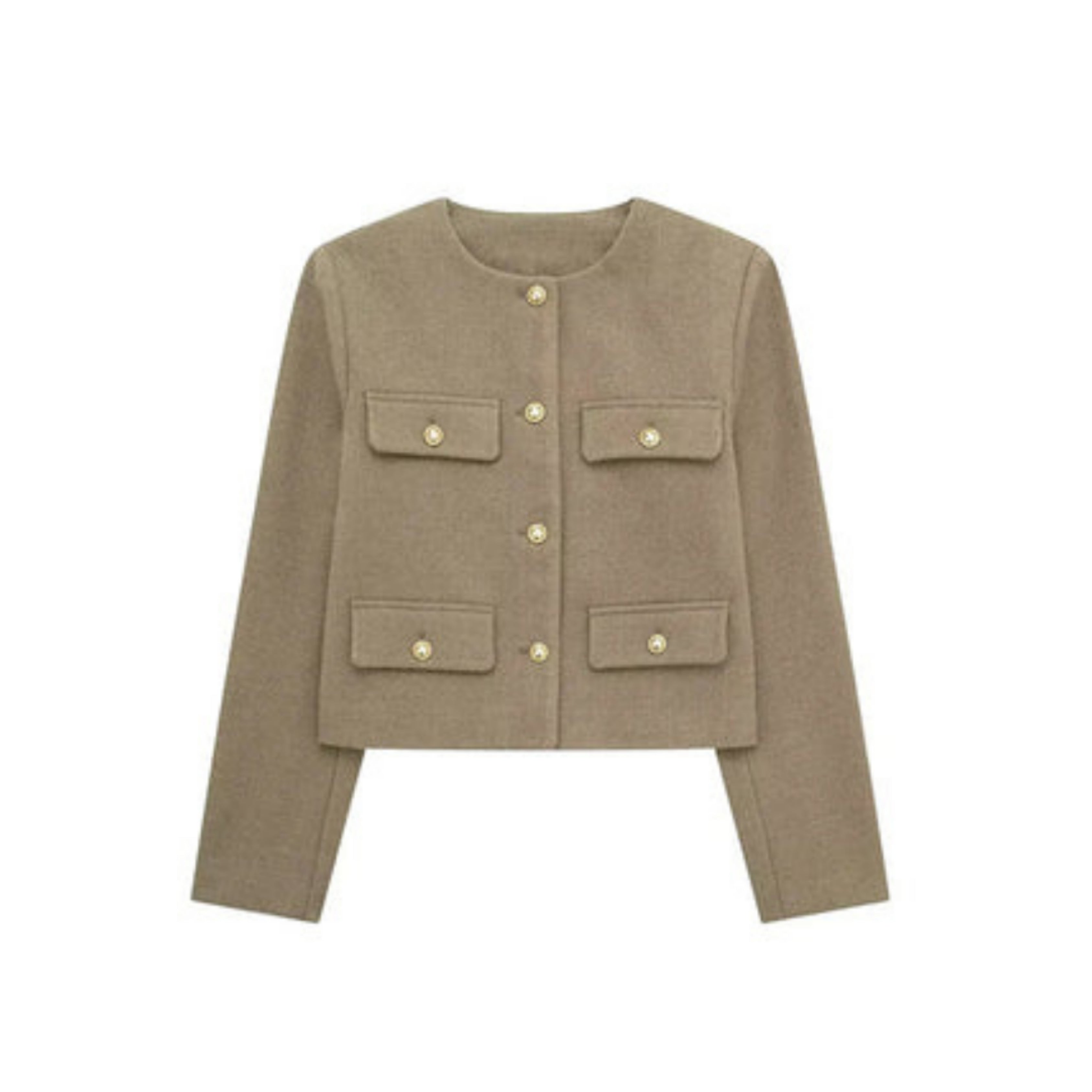 Kingsley - Women's Cropped Jacket with Button Front - photo 2