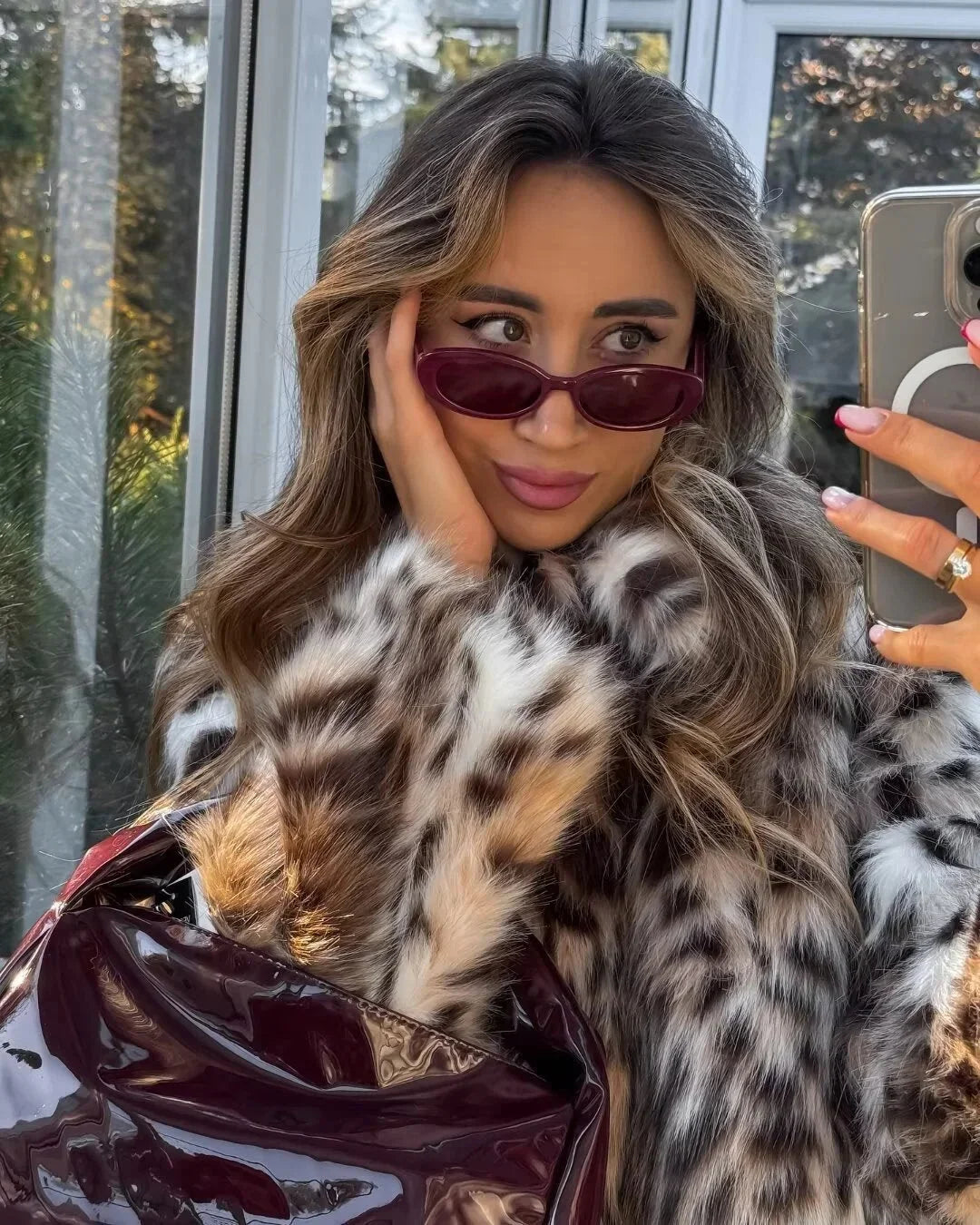 Kitty - Women's Relaxed Coat with Leopard Print - photo 5