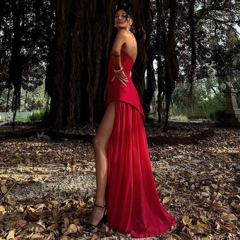Karina - Women’s Asymmetrical Layered Maxi Dress - photo 3