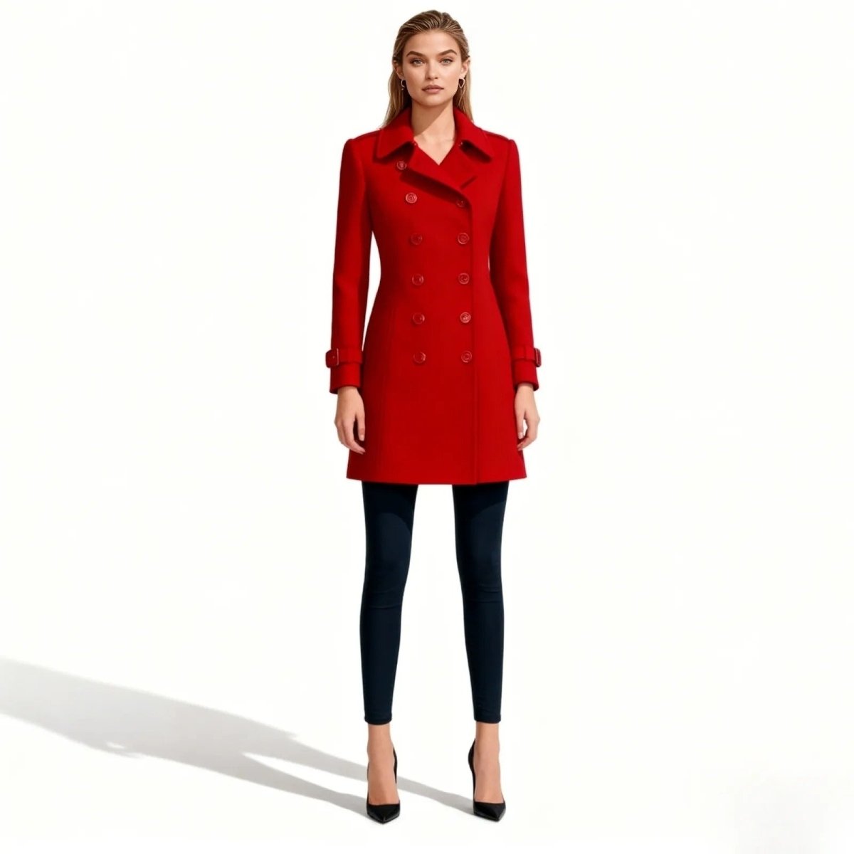 Flor - Trench doppiopetto da donna, capospalla elegante e lungo