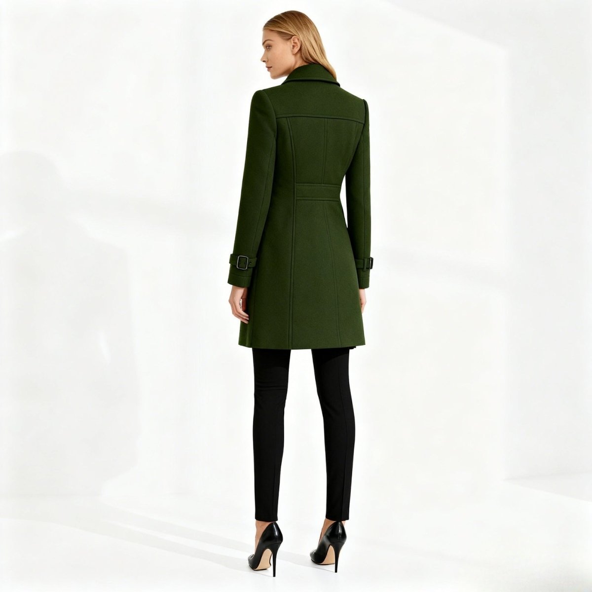 Flor - Trench doppiopetto da donna, capospalla elegante e lungo