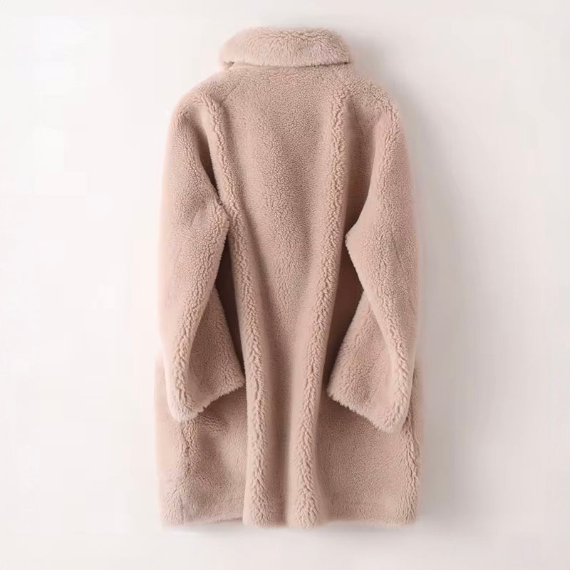 Lara - Women's Relaxed Coat with Shearling Look Lining - photo 6