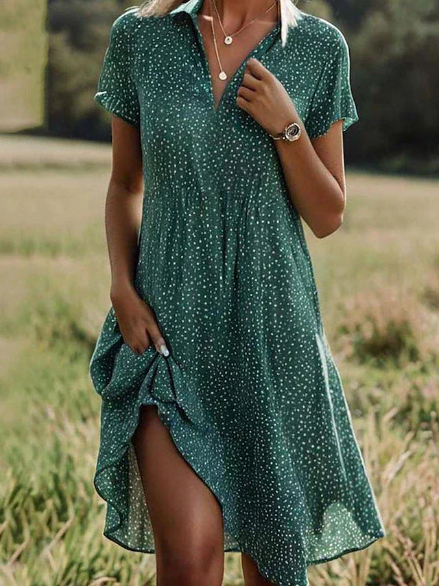 Stylish Midi Shirt Dress for Women | Comfortable Short-Sleeve - photo 1