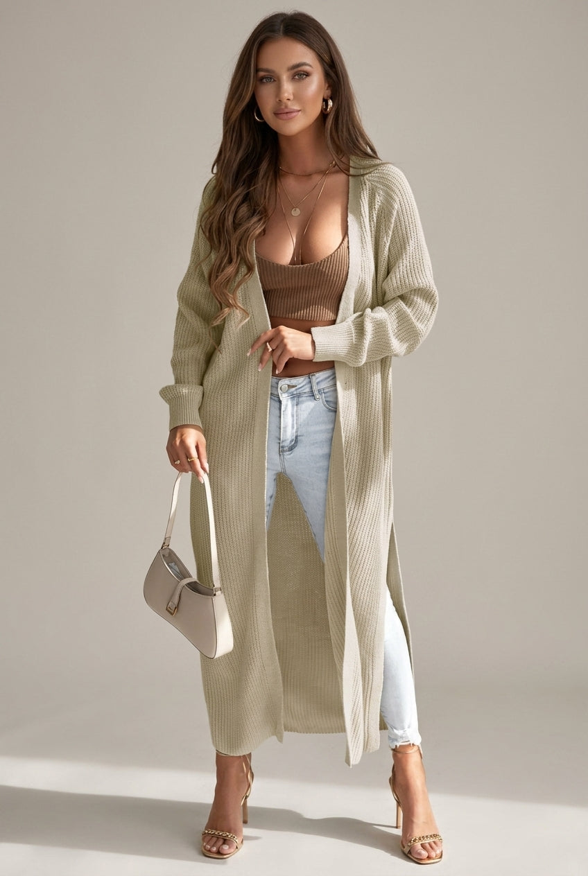 Lesley - Women's Knitted Cardigan with Long Sleeves - photo 1