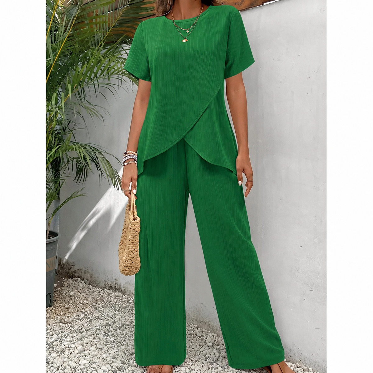 Lorine - Women's Two-Piece Set with Wrap Hem Top - photo 4