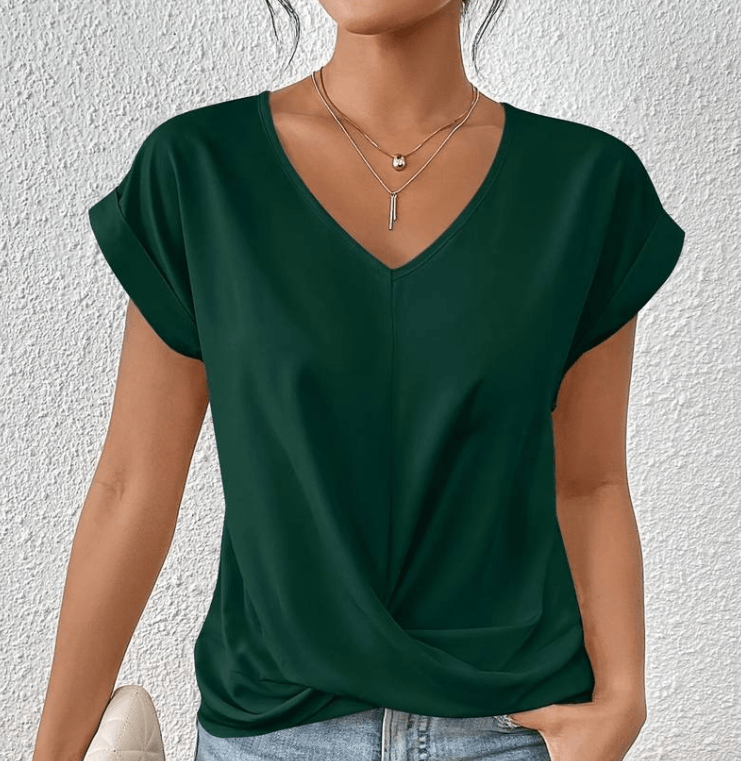 Women's Tummy Control V-Neck Top with Slimming Fit - photo 1