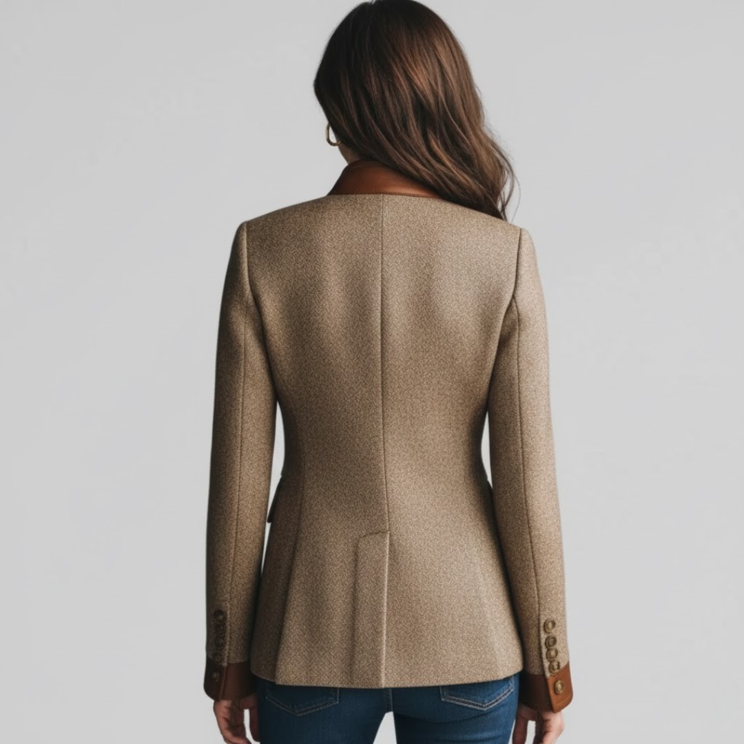 Lynn - Women's Relaxed Blazer with Colour Blocking and Button Front - photo 2