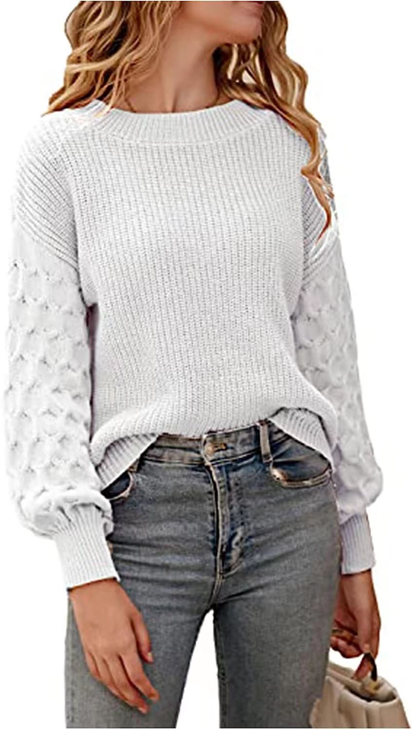 Magnolia - Women's Boat Neck Sweater with Textured Sleeves - photo 1