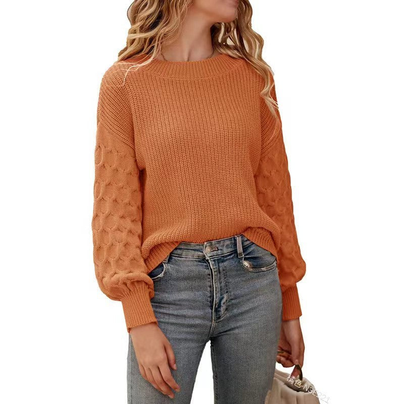 Magnolia - Women's Boat Neck Sweater with Textured Sleeves - photo 7