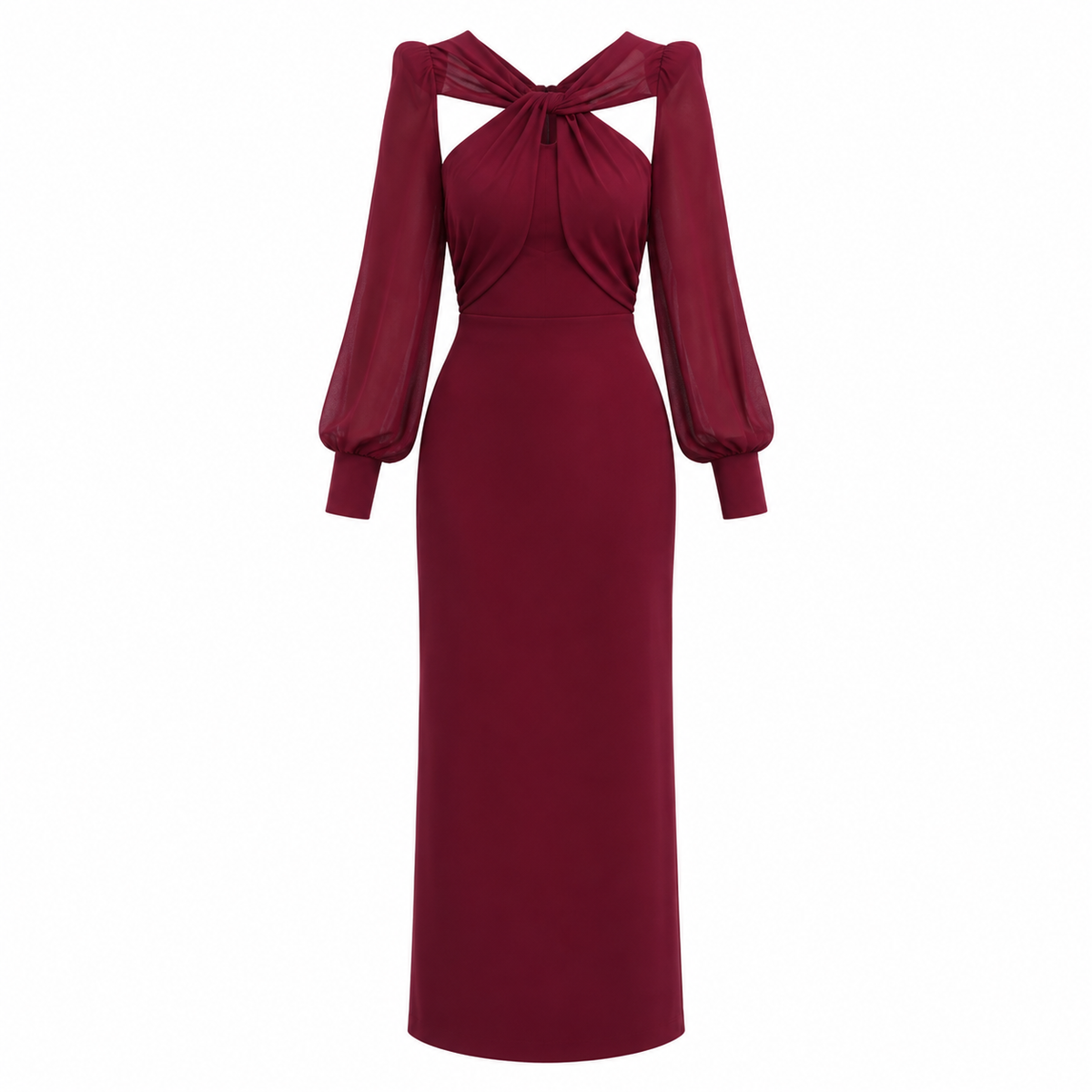 Marcella - Women's Midi Dress with Long Sleeves - photo 2