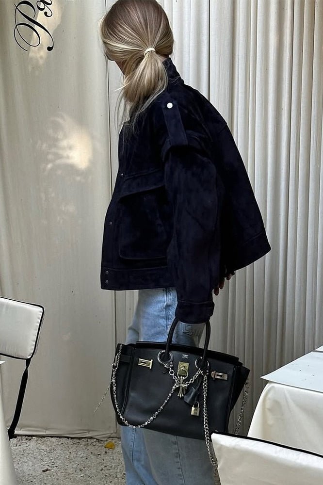 Maren - Women's Relaxed Jacket with Side Pockets and Collar - photo 9