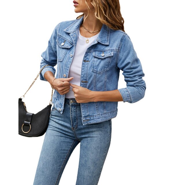 Margret - Women's Relaxed Jacket with Side Pockets and Collar - photo 3