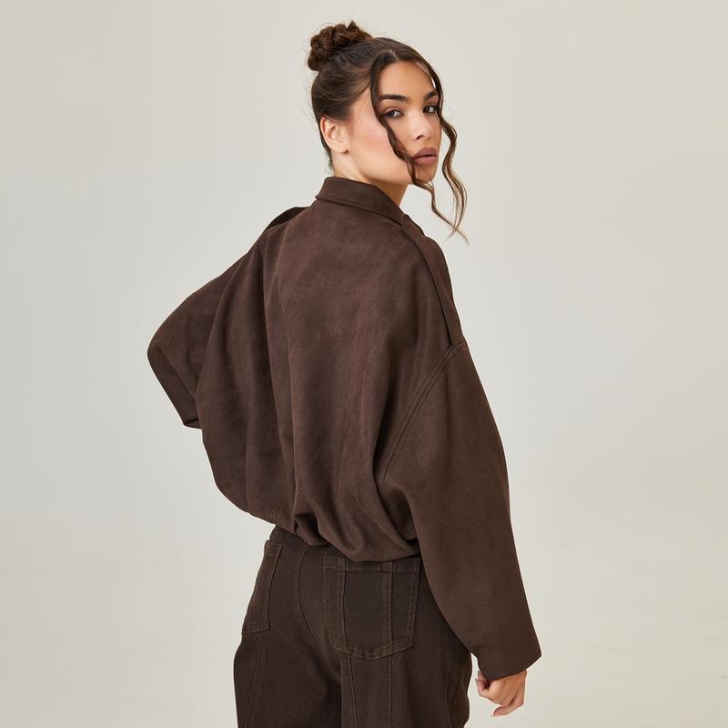 Marie - Women's Relaxed Bomber Jacket with Zip Front and Collar - photo 6