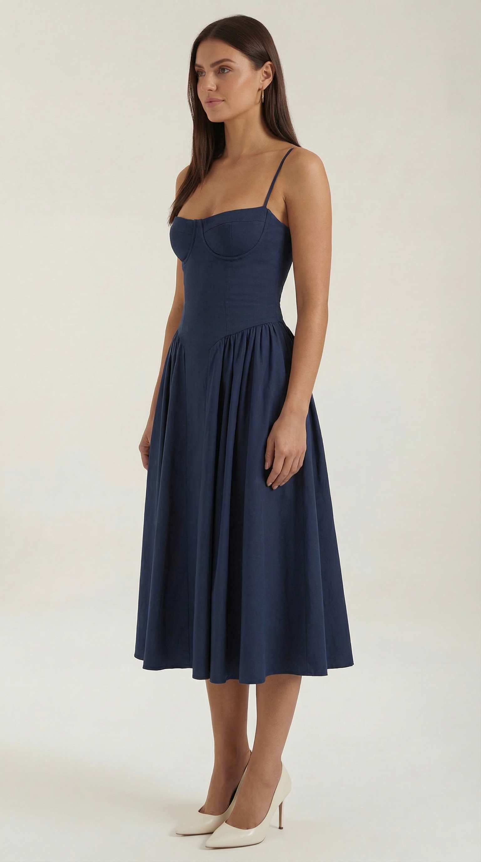 Marielle | Floral Corset Wedding Guest Midi Dress