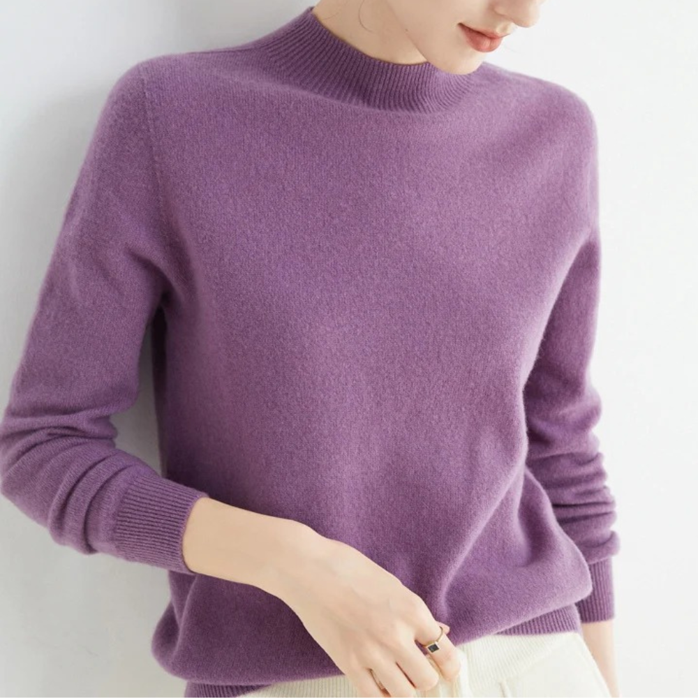 Marilee - Women's Knitted Jumper with Roll Neck - photo 1