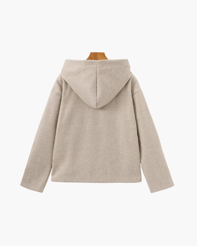 Women's Hooded Wool Zip Coat