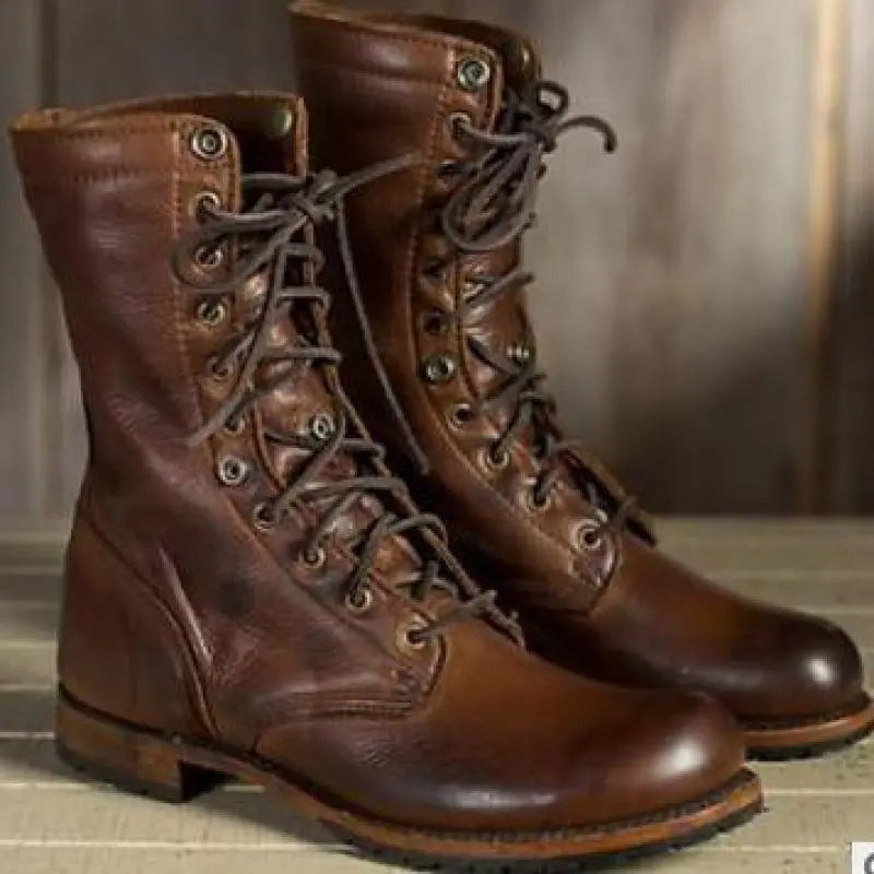 Martha - Women's Lace-Up Boots with Turn-Down Cuff - photo 2