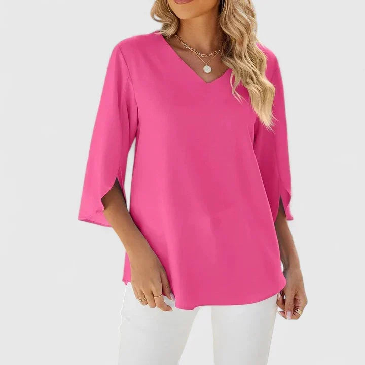 Matilde - Women's Ruffle Trim Blouse with Three-Quarter Sleeves - photo 10