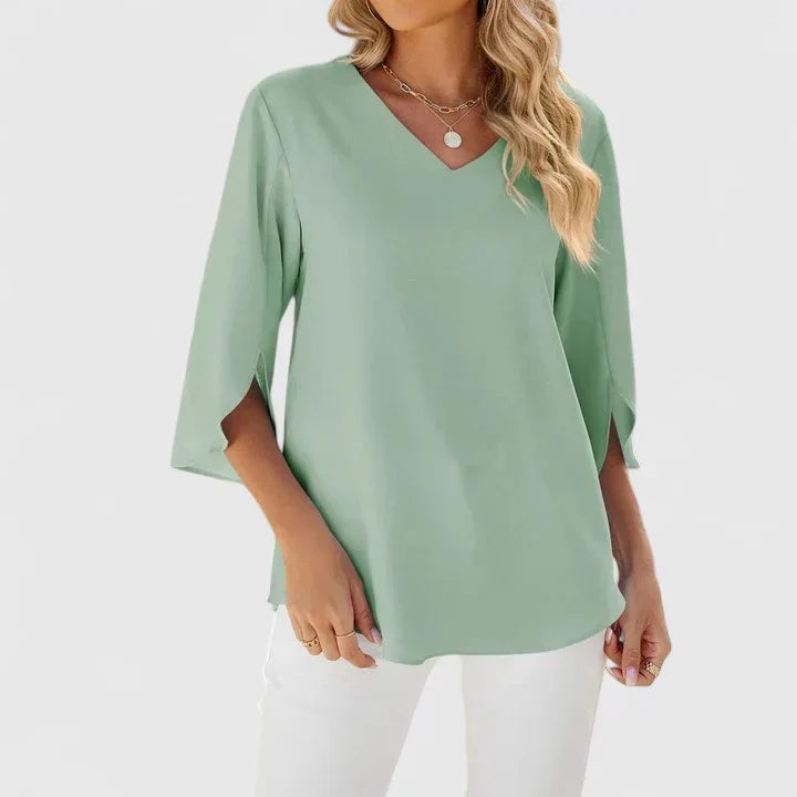 Matilde - Women's Ruffle Trim Blouse with Three-Quarter Sleeves - photo 8